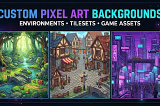 design pixel art backgrounds, environments, and game assets
