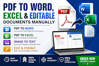 convert PDF to word and excel manually