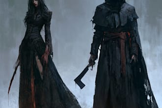 horror dark fantasy female male character art