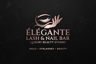 design a luxury nails and eyelash logo for your beauty brand