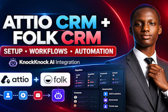 setup attio CRM, folk CRM, knockknock ai, attio workflow, pipelines, integration