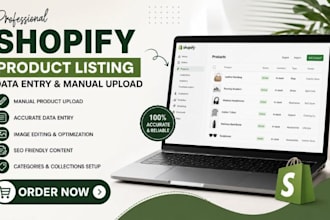 setup shopify product listing data entry manually upload content images editing