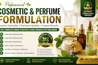 formulate cosmetic, skincare, haircare, and perfume products