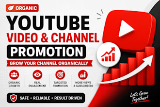do organic youtube video promotion, channel promotion for channel growth
