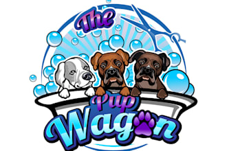 design a professional dog grooming logo for your pet salon or grooming business