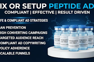 fix peptide ads issues, setup peptide ads, fb meta ads, google ads or tiktok ads