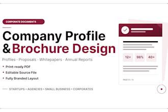 design a professional company profile, brochure, or business proposal