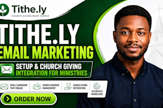 set up tithe ly email marketing tithe ly church giving integration ministry