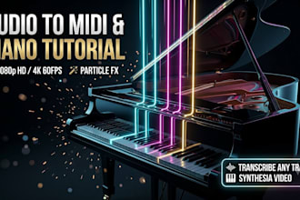 transcribe audio to midi and create synthesia piano tutorial video