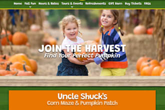 design wix pumpkin patch website harvest festival pumpkin patch booking website