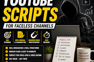 write engaging youtube scripts for faceless channels