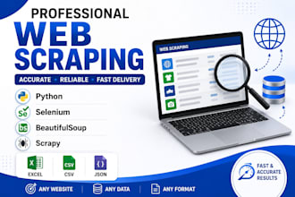 scrape websites, extract data, and automate web scraping with python