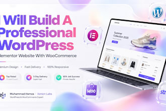 build a professional wordpress elementor website with woocommerce
