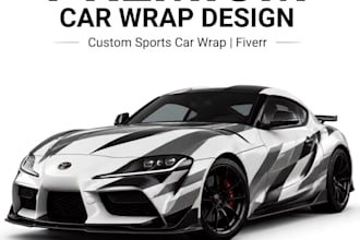 create a realistic custom sports car  wrap design