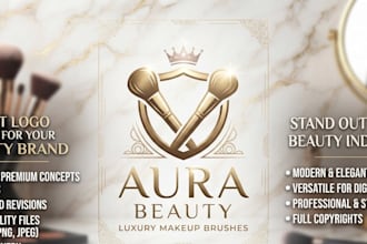 design a luxury makeup brushes logo for your beauty brand