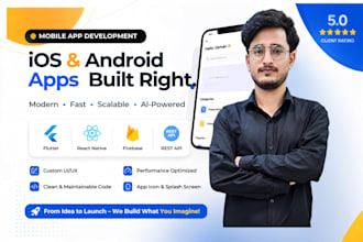 develop your android and ios mobile ai app with flutter or react native