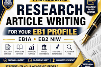write a research article for your eb1 profile, eb1a, eb2 niw