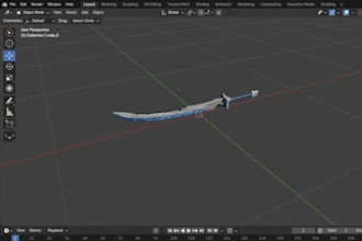 provide a 3d model of a sci fi sword ready to use in game