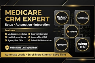 set up medicarecenter for healthcare healthsherpa sunfire agencybloc zoho CRM