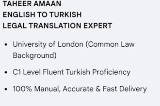 do professional english to turkish legal translation