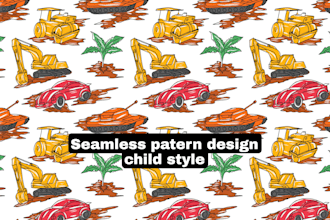 design cute seamless patterns for children and fabrics