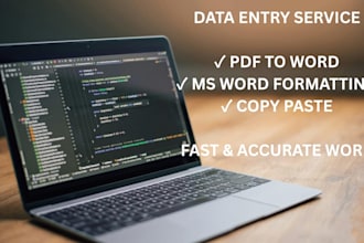 data entry and PDF to word conversion