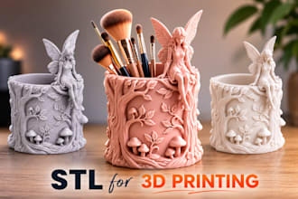 sculpt 3d printable model stl file repair, add colour  2d to 3d anime toy figure