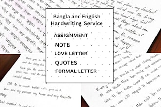 do professional bangla and english handwriting