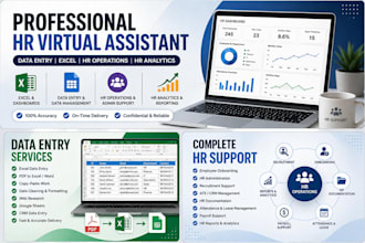 be your professional HR virtual assistant for HR operations and data entry