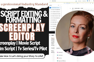 write and format movie script writing, edit screenplay movie film script writer
