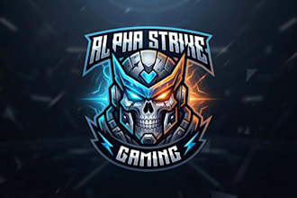 design a bold skull logo for gaming, clothing, and brands