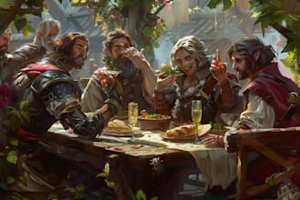 paint dnd character and dnd party character art