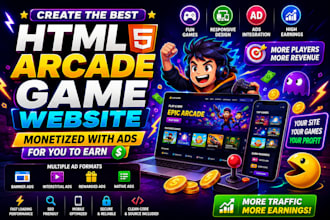 create the best html arcade game website monetized with ads for you to earn