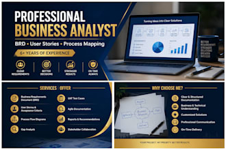 create business requirements, user stories, process maps and brd