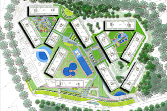 make architectural masterplan render