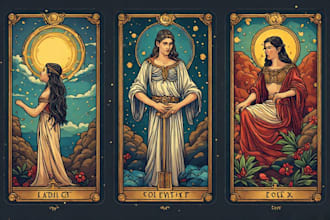draw character illustration or object for tarot card game