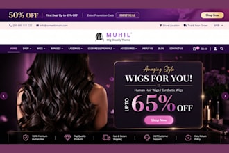 design hair extension shopify store, hair website and wix dropshipping store
