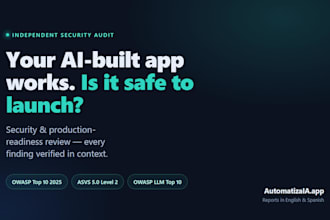 audit your ai built app for security and production readiness