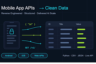 reverse engineer mobile app and website apis for data extraction
