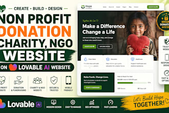 build nonprofit website, charity, donation website, ngo website on lovable ai