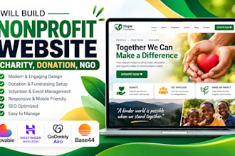 build nonprofit ngo donation website on lovable godaddy airo hostinger horizon