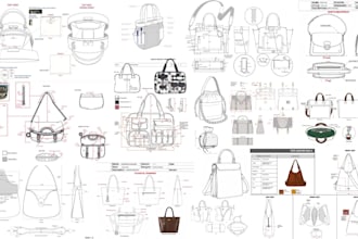 design fashion handbag, tote bag, backpack, duffle bag, purse and bag tech pack