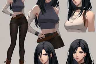 draw character sheet in anime style