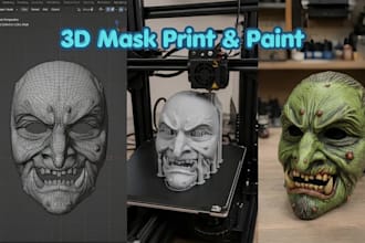 sculpt 3d print and paint custom 3d printable cosplay mask 3d helmet armor props