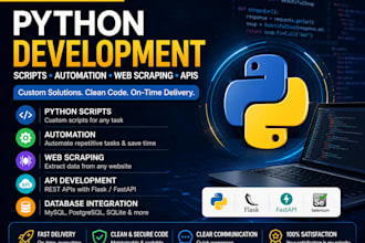 develop python scripts, automation, web scraping, and apis