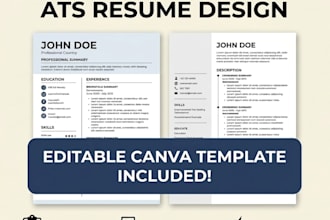 design a professional and modern resume with canva