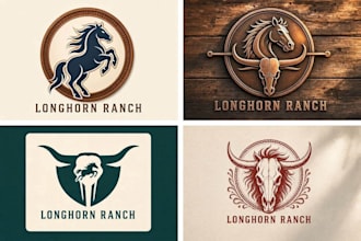 make a awesome horse dog longhorn animal pet logo