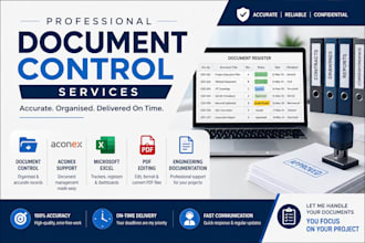 provide professional document control, aconex, and excel support
