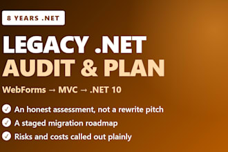 audit your legacy dotnet app, webforms to mvc, net framework migration plan