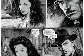 create noir comics and graphic novel illustrations